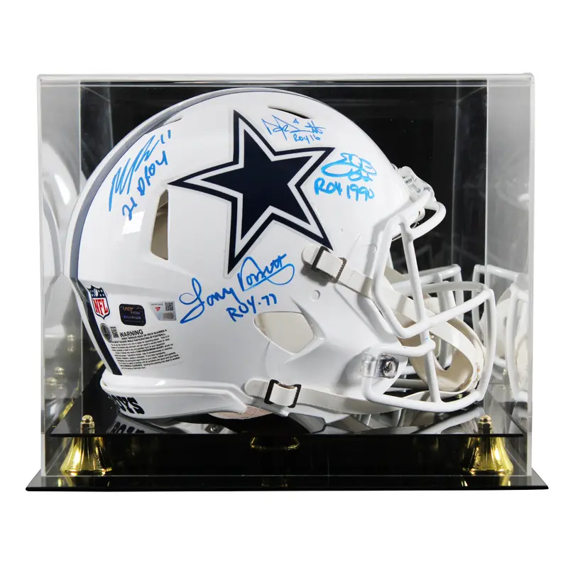 Cowboys (4) Smith Prescott +2 Signed 22 Alt F/S Speed Proline Helmet W/ Case BAS