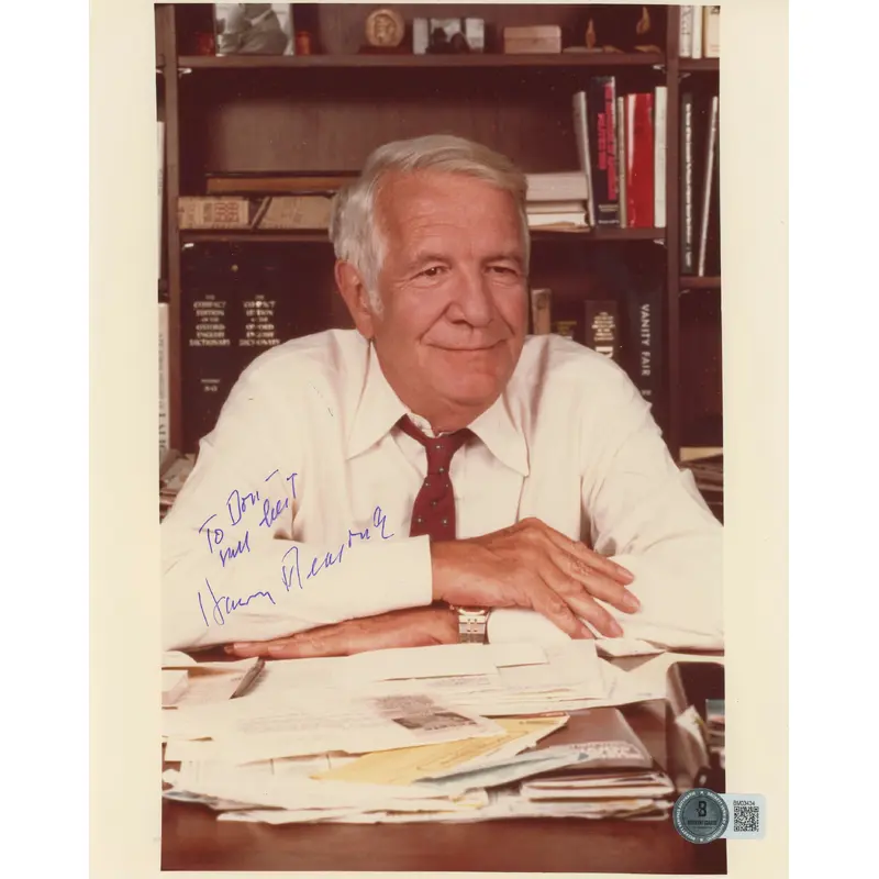 Harry Reasoner 60 Minutes "My Best" Authentic Signed 8x10 Photo BAS #BM03434