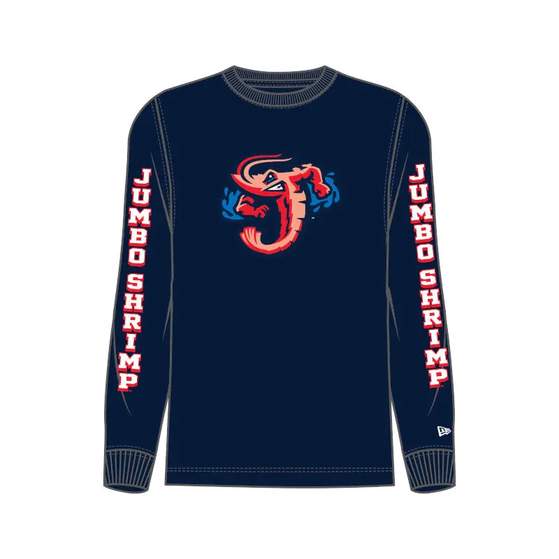 Jacksonville Jumbo Shrimp New Era Team Navy L/S Tee