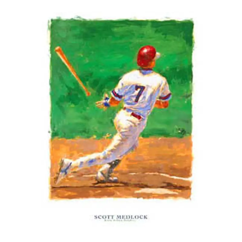 Baseball Art "Base Hit Classic" Art Poster by Scott Medlock - McGaw Graphics 2001