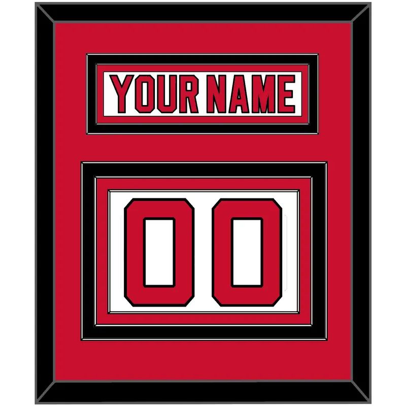 New Jersey Nameplate & Number (Back) - Road White (2007-2017) - Triple Mat 2