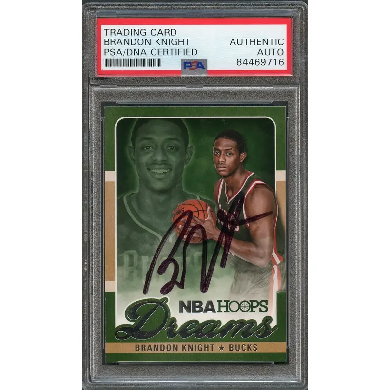2013-14 NBA Hoops Dreams #7 Brandon Knight Signed Card AUTO PSA Slabbed Bucks