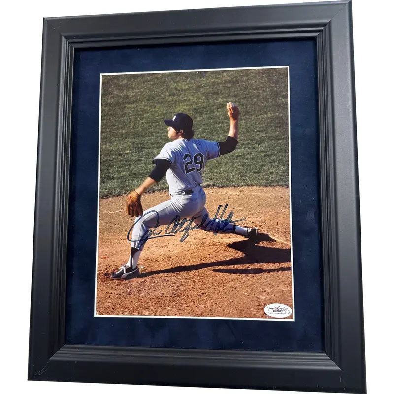 Catfish Hunter Autographed 8x10 Framed Photo - JSA COA