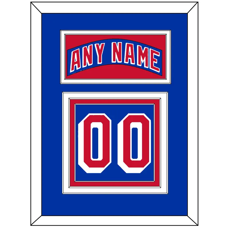 New York Nameplate & Number (Back) - Home Blue (2004-2017) - Triple Mat 2