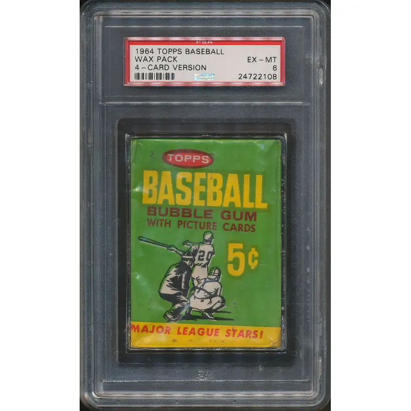 1964 Topps Baseball 5 Cent Unopened Wax Pack PSA 6