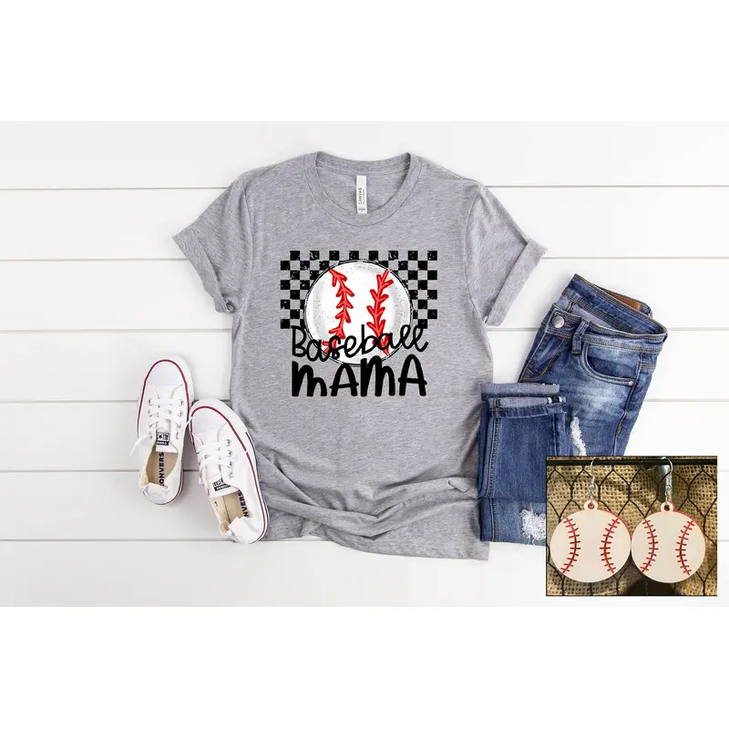 Baseball Mama- Checkered
