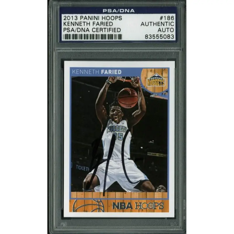 Nuggets Kenneth Faried Authentic Signed Card 2013 Paning Hoops #186 PSA Slabbed