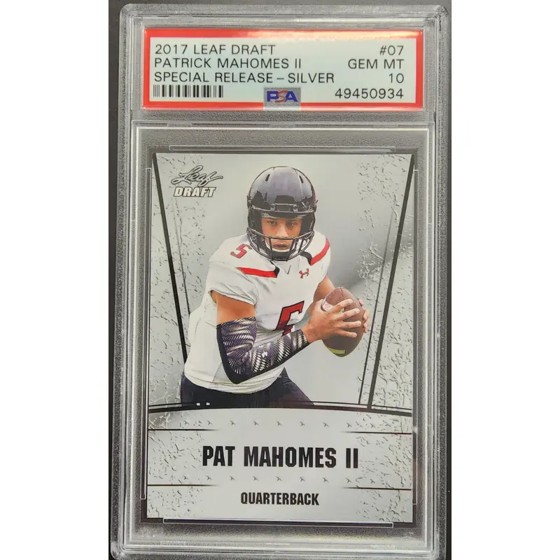 Patrick Mahomes 2017 Leaf Draft Special Release Silver Rookie PSA 10 Gem Mint