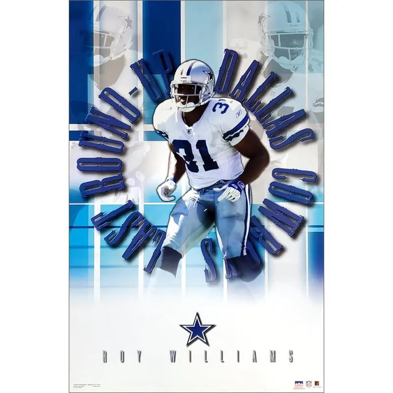 Roy Williams "Last Round-Up" Dallas Cowboys NFL Action Poster - Starline 2003