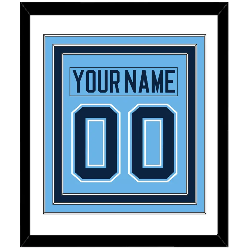 Maine Nameplate & Number (Back) Combined - Alternate Light Blue (2007-2008) - Triple Mat 1