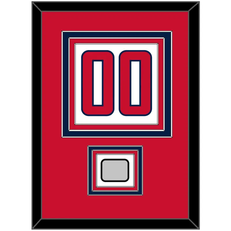 Washington Number (Back) & Stanley Cup Finals Patch - Road White - Triple Mat 2