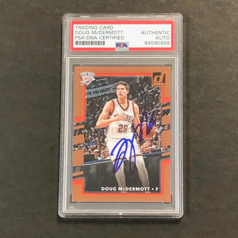 2017-18 Donruss #105 Doug McDermott Signed Card AUTO PSA Slabbed Thunder