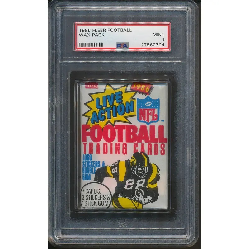 1986 Fleer Football Unopened Wax Pack PSA 9