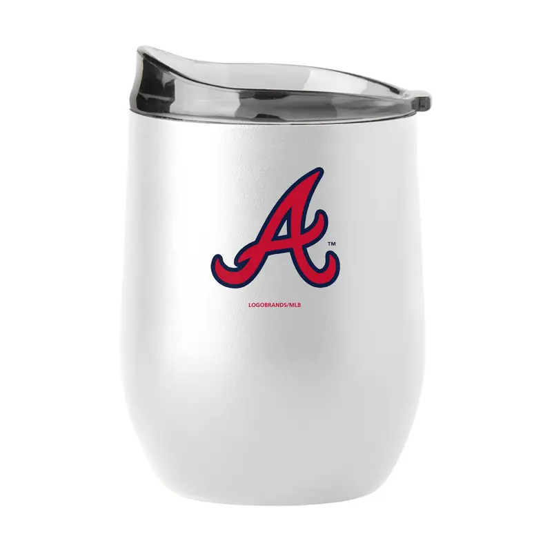 Atlanta Braves 16oz Swagger White Powder Coat Curved Beverage