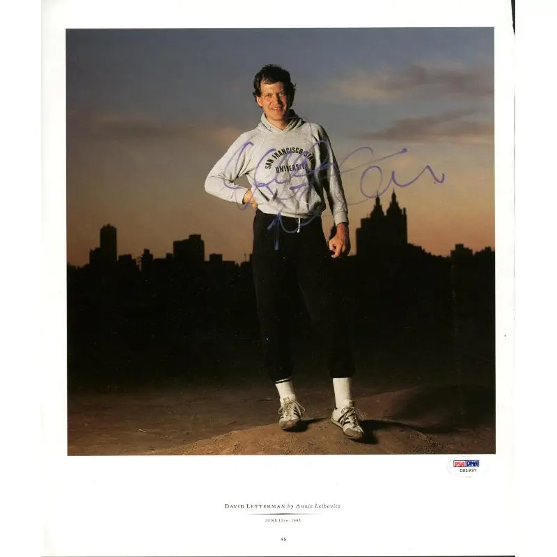 David Letterman Authentic Signed 11.5X13.5 Magazine Page Photo PSA/DNA #I81937
