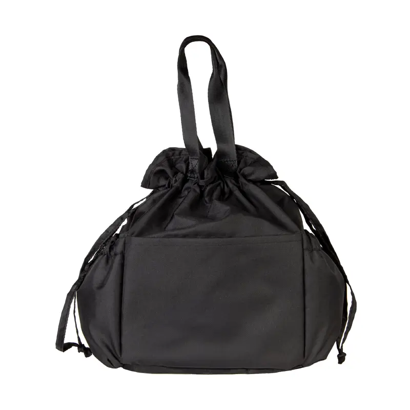 Plain Black Drawstring Lunch Cooler Eco