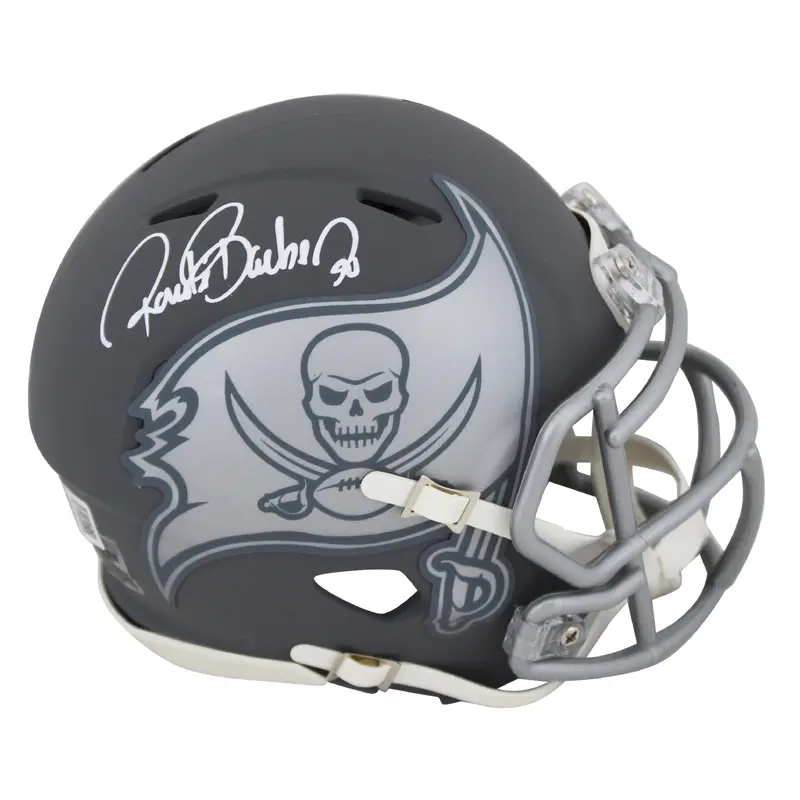Buccaneers Ronde Barber Authentic Signed Slate Speed Mini Helmet BAS Witnessed