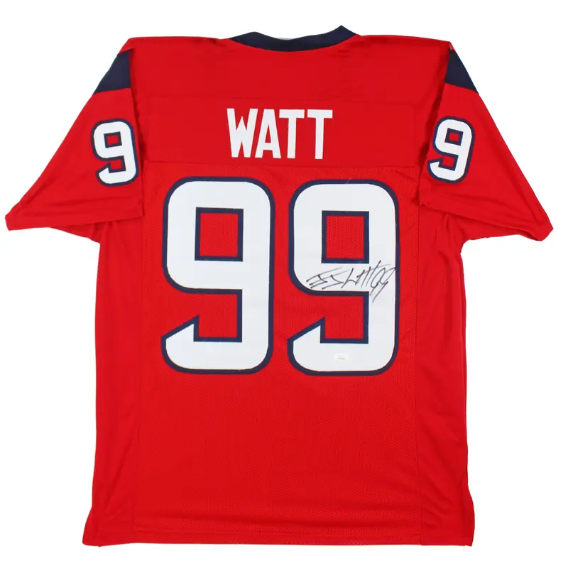 J.J. Watt Authentic Signed Red Pro Style Jersey Autographed JSA Witness