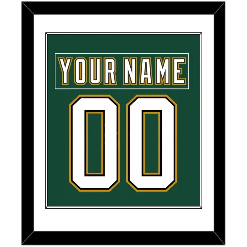 Dallas Nameplate & Number (Back) Combined - Alternate Green (1997-1999) - Single Mat 1