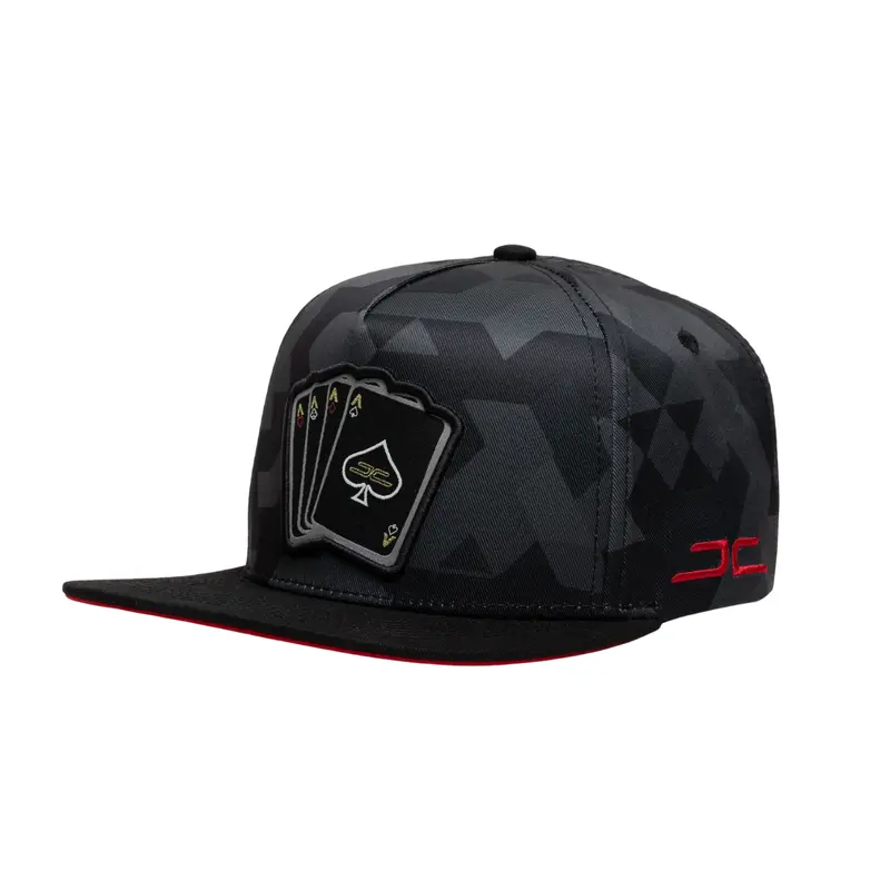 JC HATS BLACK CAMO POKER SNAPBACK HAT 1448 CAMO