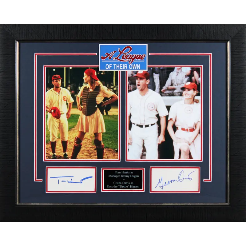 Tom Hanks & Geena Davis A League Of Their Own Signed Framed Display BAS #AE13688