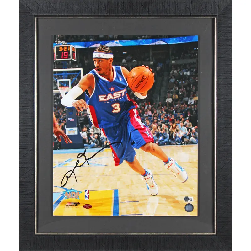 76ers Allen Iverson Authentic Signed 16x20 Framed Photo Autographed BAS #BR84196