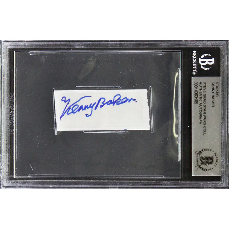 Kenny Baker Star Wars Authentic Signed .75x2 Autograph Sticker BAS Slabbed