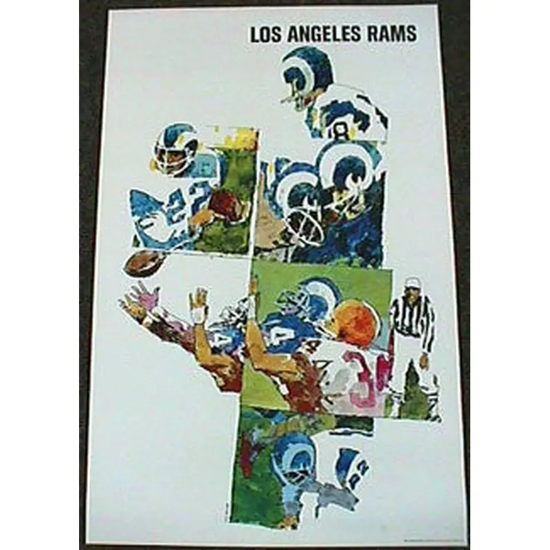 Los Angeles Rams NFL Collectors Series Vintage Original Theme Art Poster (1968)