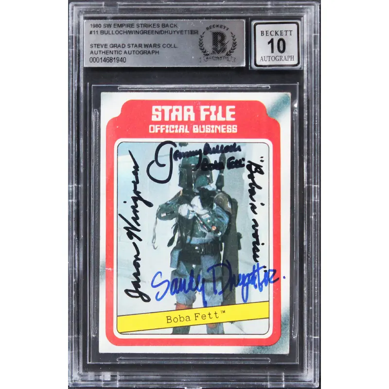 Star Wars (3) Bulloch, Wingreen +1 Signed 1980 ESB #11 Card Auto 10! BAS Slabbed