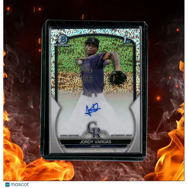 2023 Bowman Chrome Prospect Jordy Vargas 1st Prospect Speckle Refractor Auto