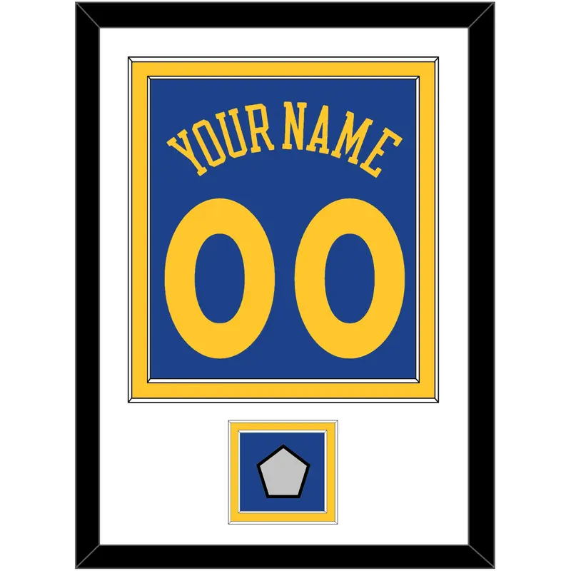 Golden State Name & Number With Finals Patch - Road Blue (2010-2019) - Double Mat 1