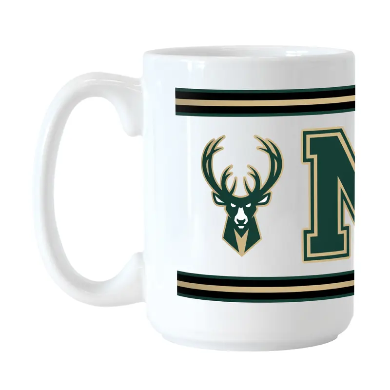 Milwaukee Bucks 15oz Overtime Stripe Sublimated Mug