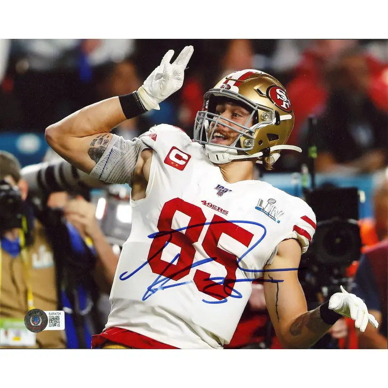 49ers George Kittle Authentic Signed 8x10 Horizontal Photo BAS #BJ054724