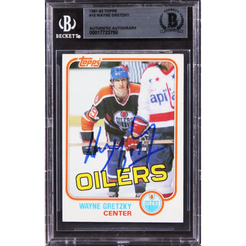 Oilers Wayne Gretzky Authentic Signed 1981 Topps #16 Card BAS Slabbed