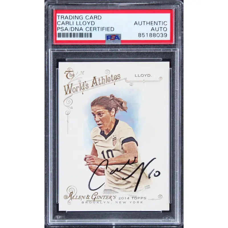 Team USA Carli Lloyd Signed 2014 Topps Allen & Ginter's #214 Card PSA/DNA Slab