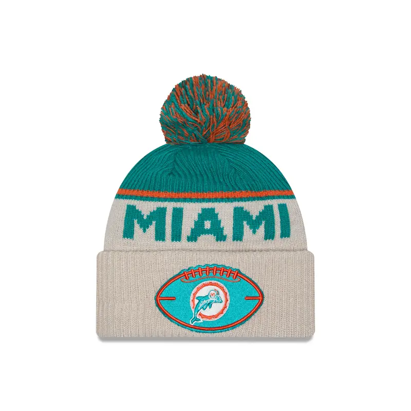 New Era - Miami Dolphins - NFL Sideline Beanie - Stone/OTC