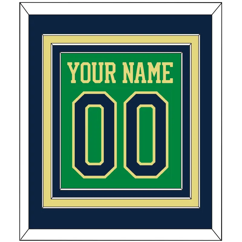 Notre Dame Basketball Name & Number - Alternate Green (2016-2017) - Triple Mat 2