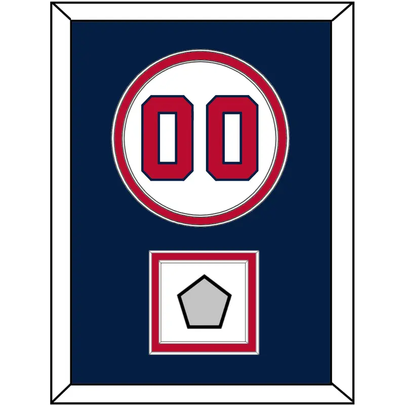 Washington Number & World Series Jersey Patch - Home White - Double Mat 4
