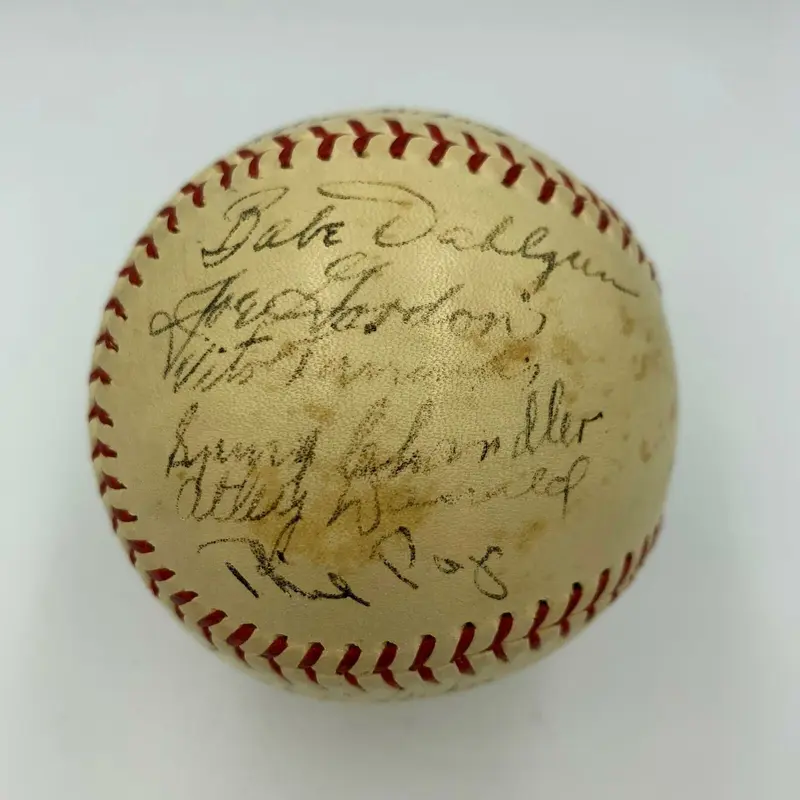 1937 Newark Bears Yankees World Champs Team Signed Baseball JSA Best Team Ever
