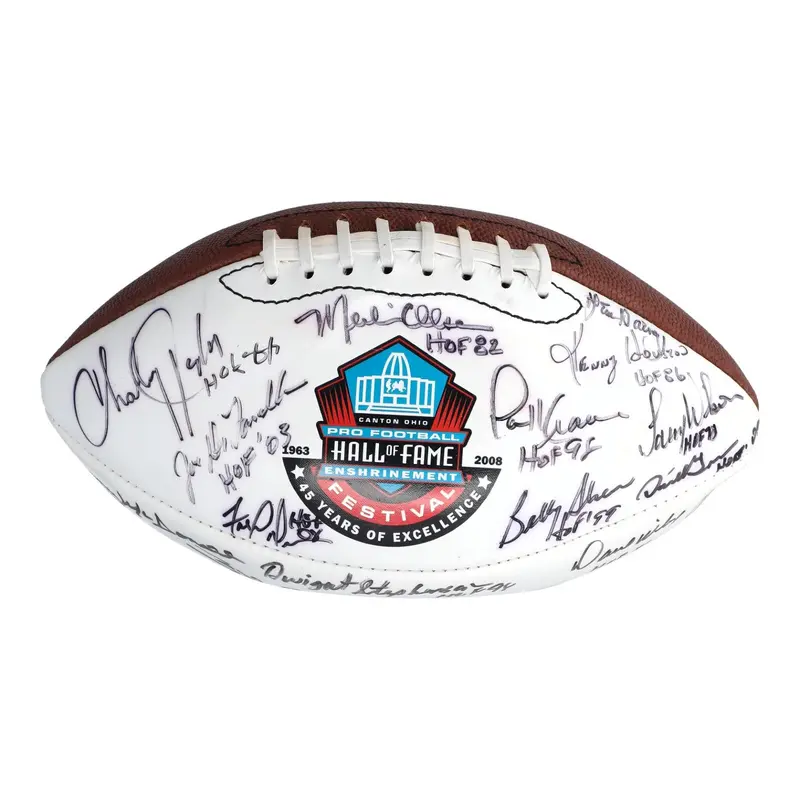 2008 Hall Of Fame Induction Multi Signed NFL Football 34 Sigs Beckett COA