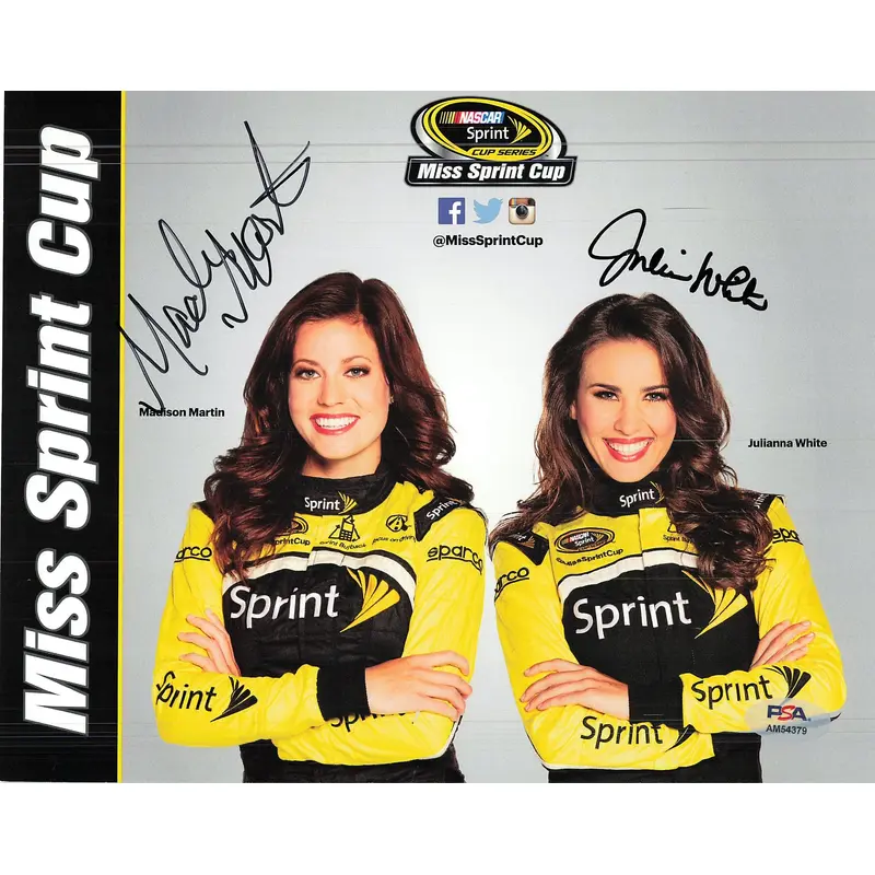 MADISON MARTIN JULIANNA WHITE Signed 8x10 Photograph PSA Autographed Nascar Racing