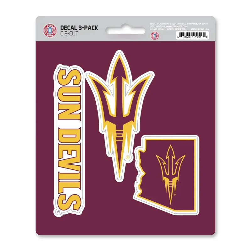 Arizona State University Decal 3-pk