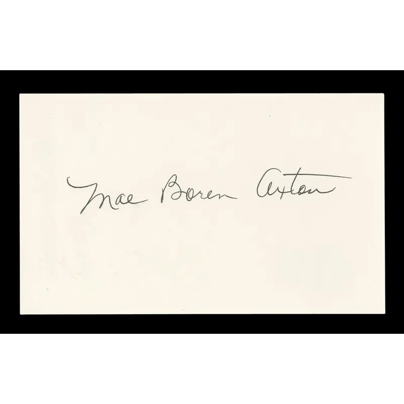 Mae Boren Axton Musician Signed 3x5 Index Card Autographed BAS #AD70192