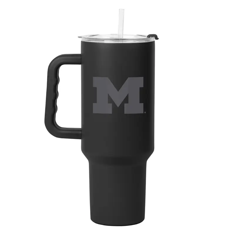 Michigan-Flint 40oz Black Tonal Powder Coat Tumbler