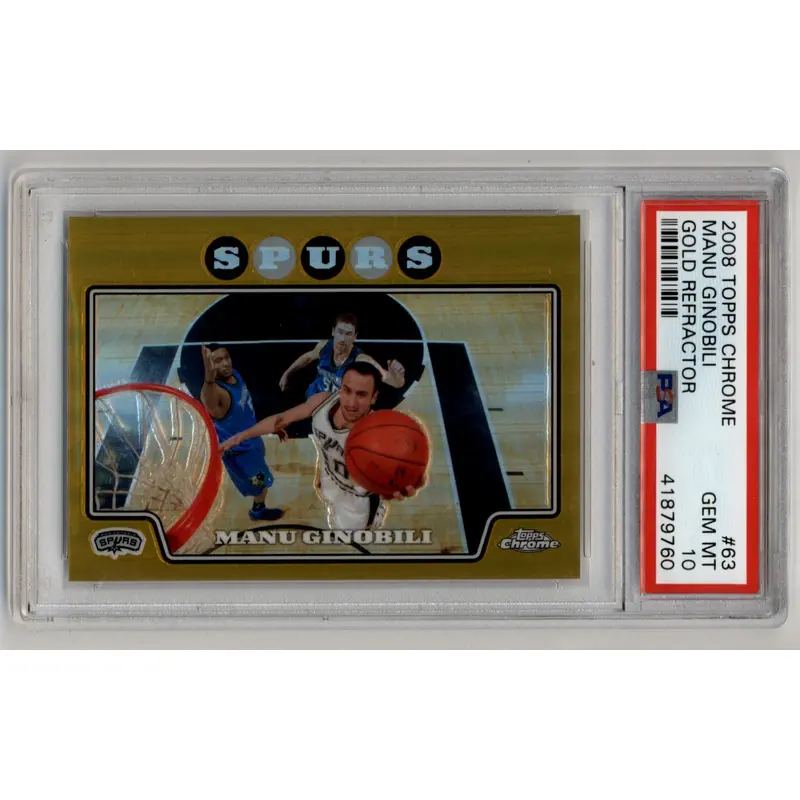 Manu Ginobili 2008-09 Topps Chrome Gold Refractor #63 36/50 PSA 10 Gem Mint