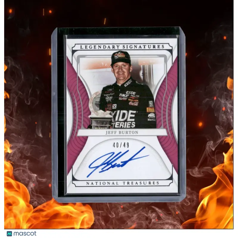 2022 Panini National Treasures Racing Jeff Burton Legendary Signatures Pink Auto