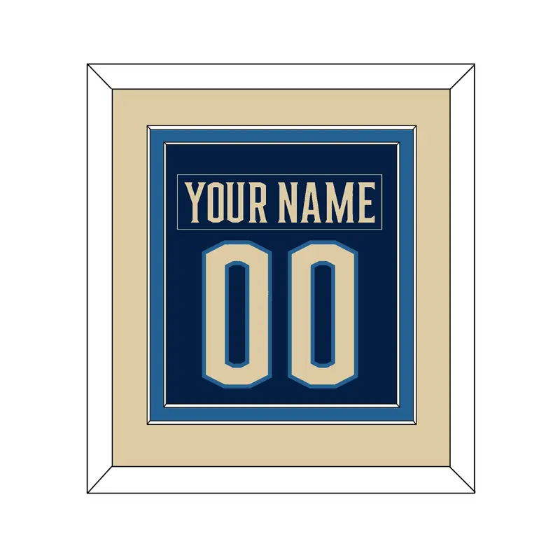 Columbus Nameplate & Number (Back) Combined - Alternate Navy Blue - Double Mat 4