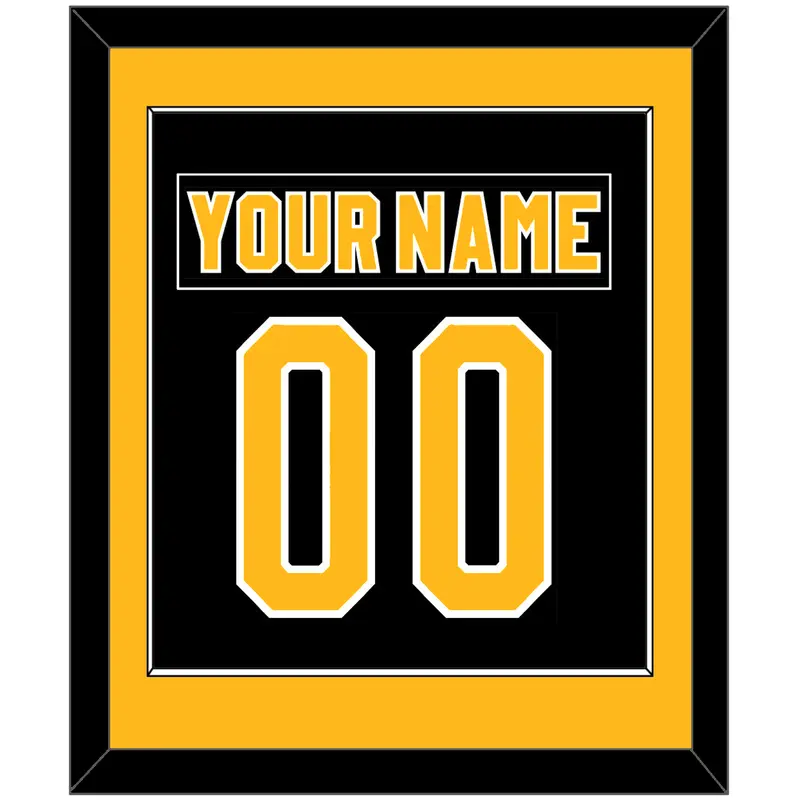 Pittsburgh Nameplate & Number (Back) Combined - Road Black (1980-1981) - Single Mat 2