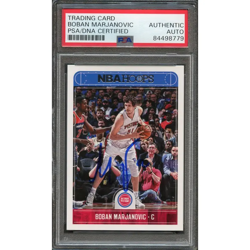 2017-18 NBA Hoops #168 Boban Marjanovic signed Auto Card PSA/DNA Slabbed Pistons