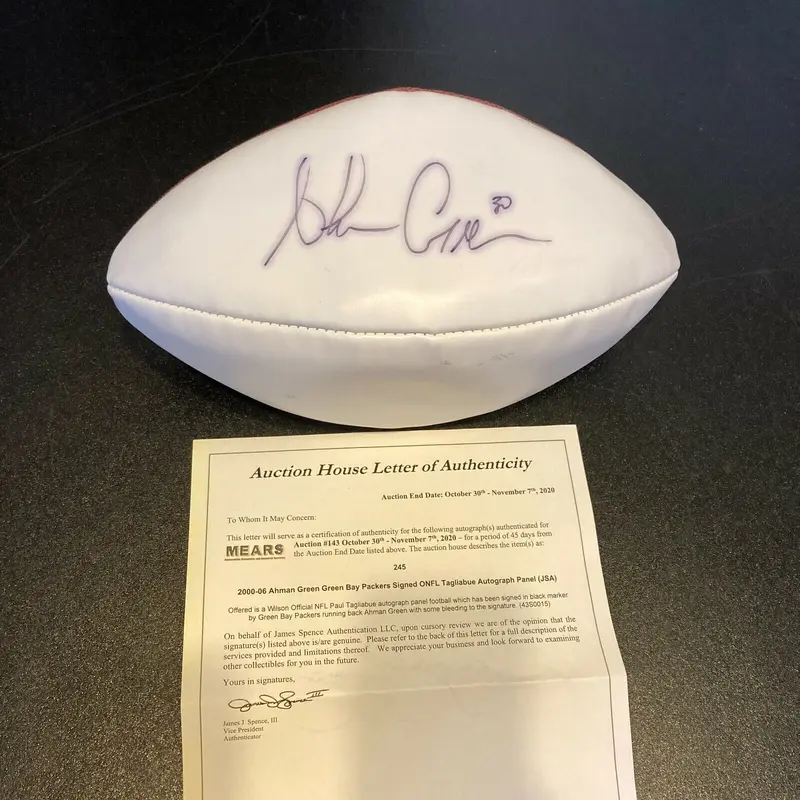 Ahman Green Signed Autographed Wilson NFL Football Green Bay Packers JSA COA